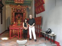 Lu Ban Shrine in Macao, with Spokeswomen of Macao
                  Builder Guild