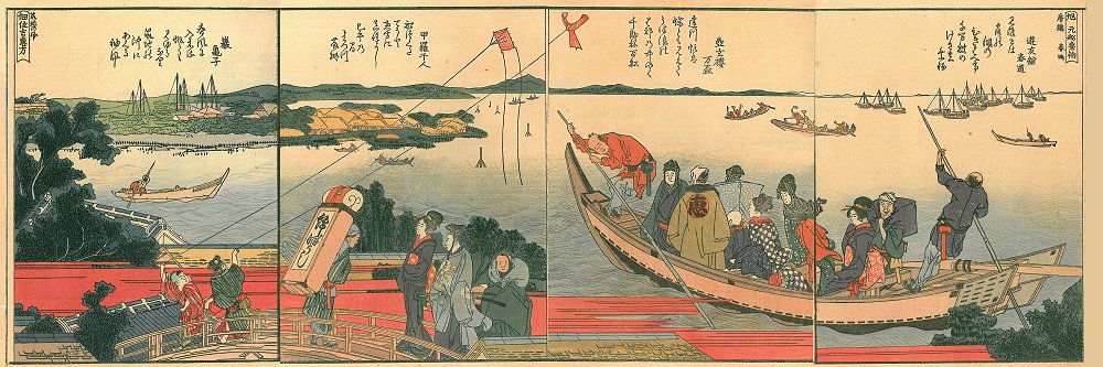 HOKUSAI, "Pictures of Both Banks of the Sumida
        River"