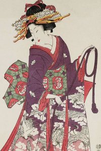Beauty
                  with elaborate 'Obi'