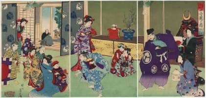 CHIKANOBU, "Celebrating the New
                            Year"